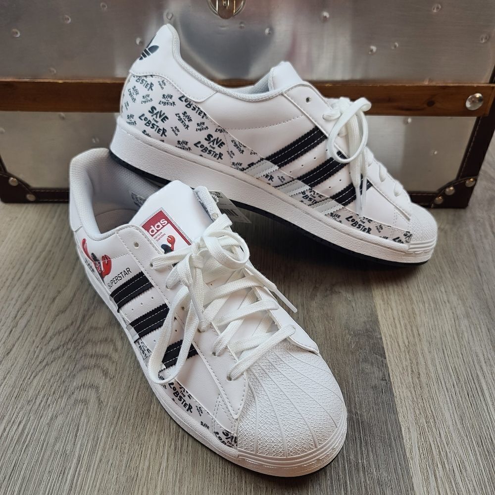 NWOB Adidas Superstar x Philip Colbert Save the Lobster Sneakers size 10.5